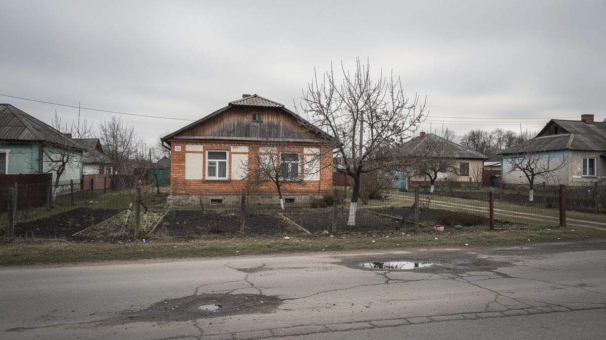 Single-storey brick house with a fenced garden plot in the Kyiv suburbs